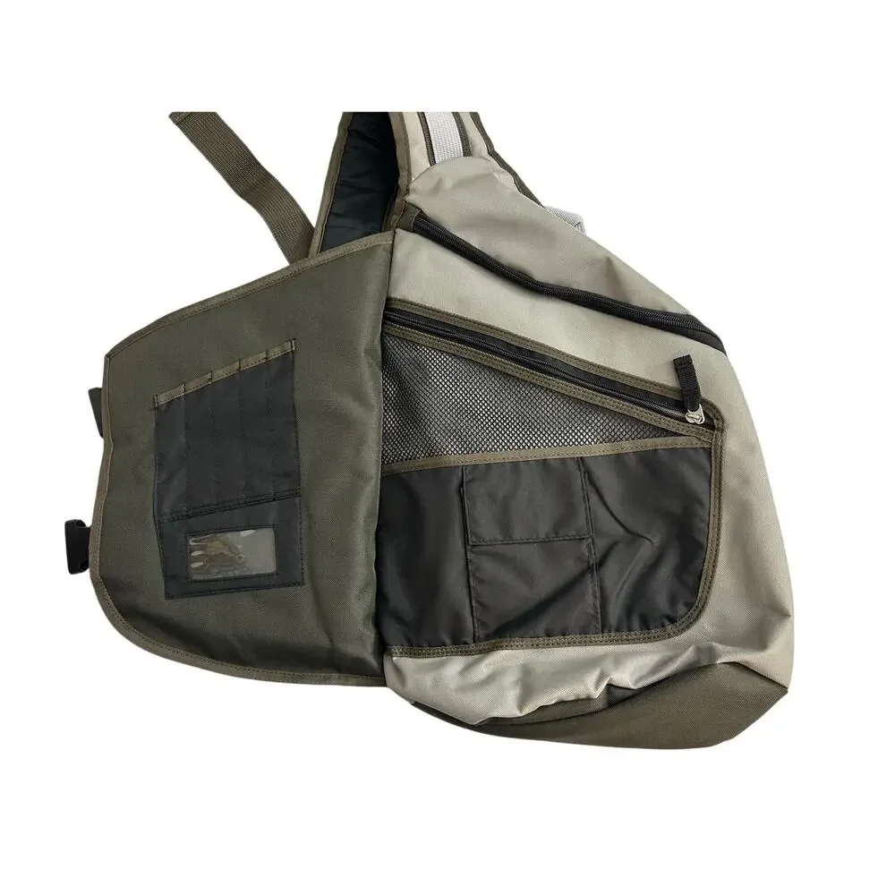Sonic Sling Backpack Gray & White Crossbody Bag –Unisex Travel Shoulder‎ Pack